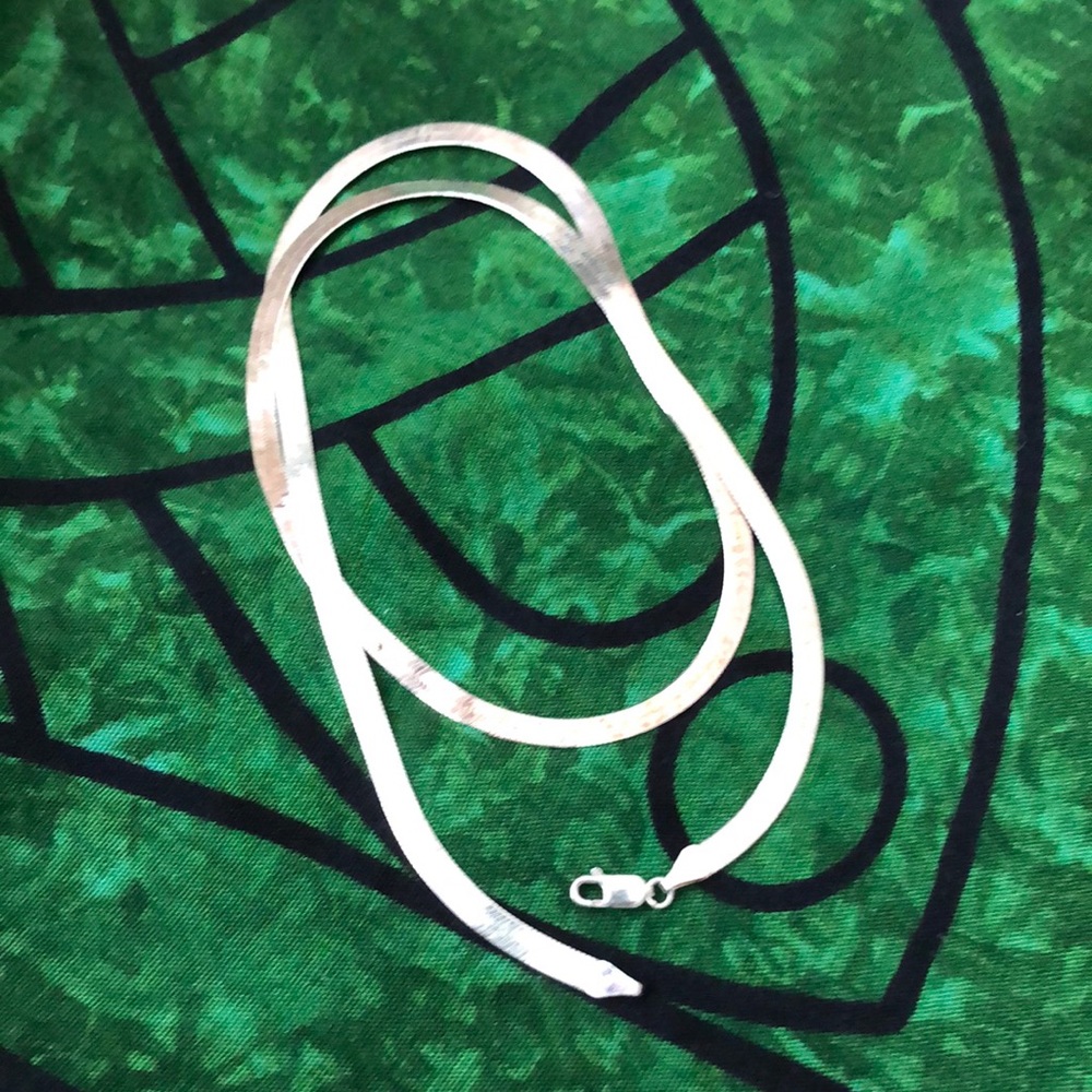 Sterling Silver Herringbone Necklace